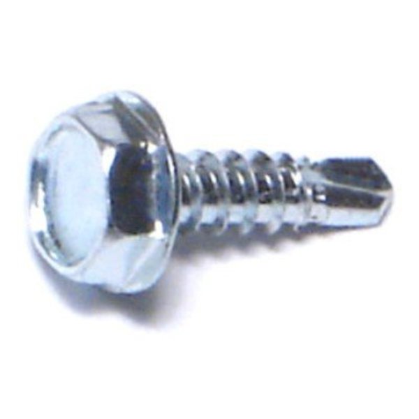 Midwest Fastener Self-Drilling Screw, #6 x 1/2 in, Zinc Plated Steel Hex Head Hex Drive, 50 PK 36002